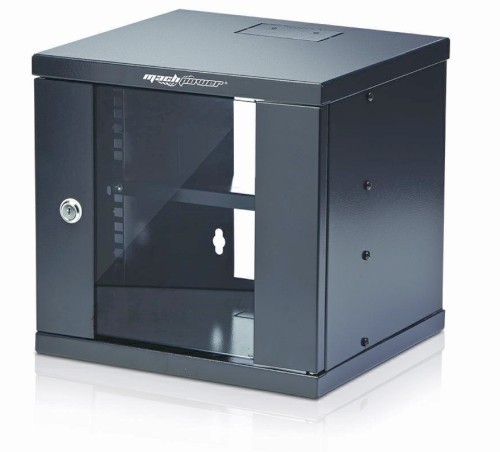 ARMADIO RACK A PARETE 6U 325X300X320 MENS.FISSA +2MON. NERO - MHC AR-633WB