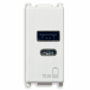 Alimentatore USB A+C 15W 5V 1M bianco - VIW 14292.AC.15