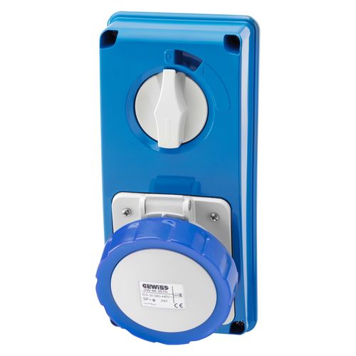 PRESA CEE 2P+T 32A PARETE IP67 230V SENZA FONDO CON INTERRUT - GEW GW66315N