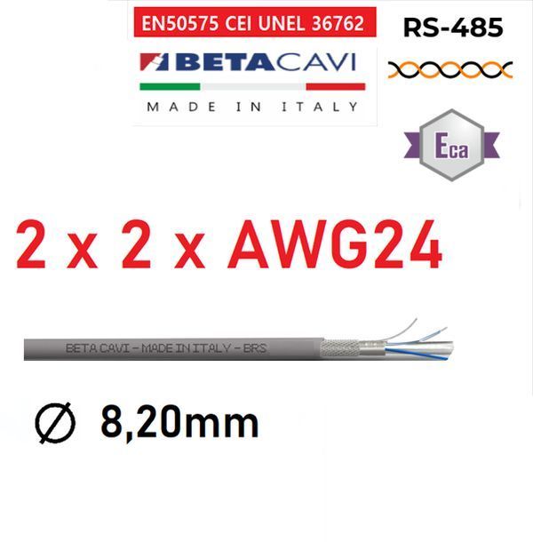 CAVO DATI RS485 2X2X24AWG ECA PVC - BETA BRS2485EPVC