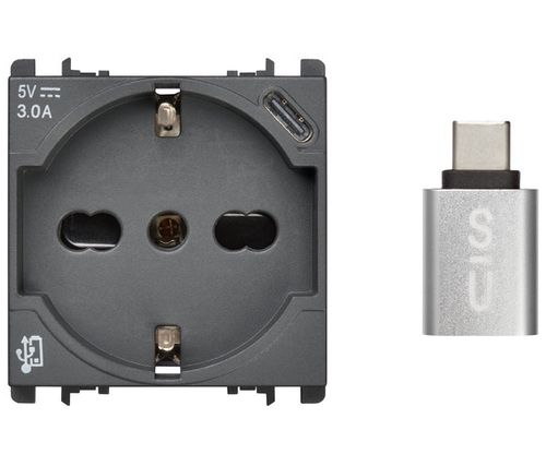 PRESA P40 250V+USB 5V 3A ANT. - UTD 10312/2