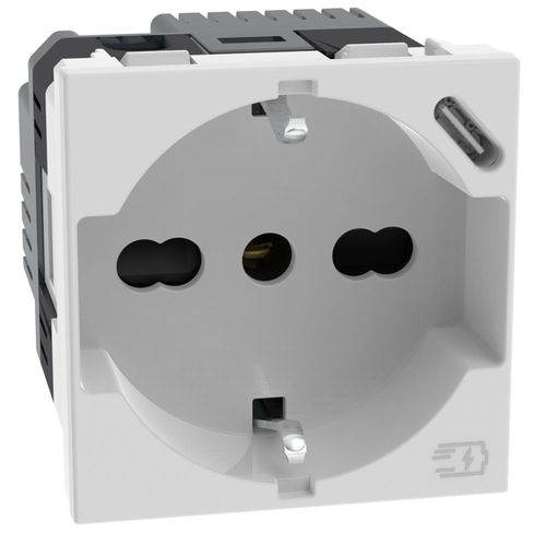 MATIXGO - PRESA ITA P40+USB 18W TIPO C BIANCO - BTI JW4140A16USB