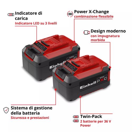 KIT BATTERIA 2PZ 5,2AH 18V POWER X-CHANGE - EIN 4511526