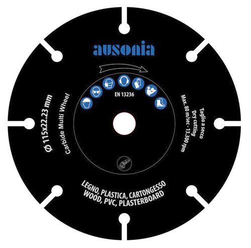 DISCO 115M CARBIDE PER LEGNO PLASTICA E CARTONGESSO - AUS 50280
