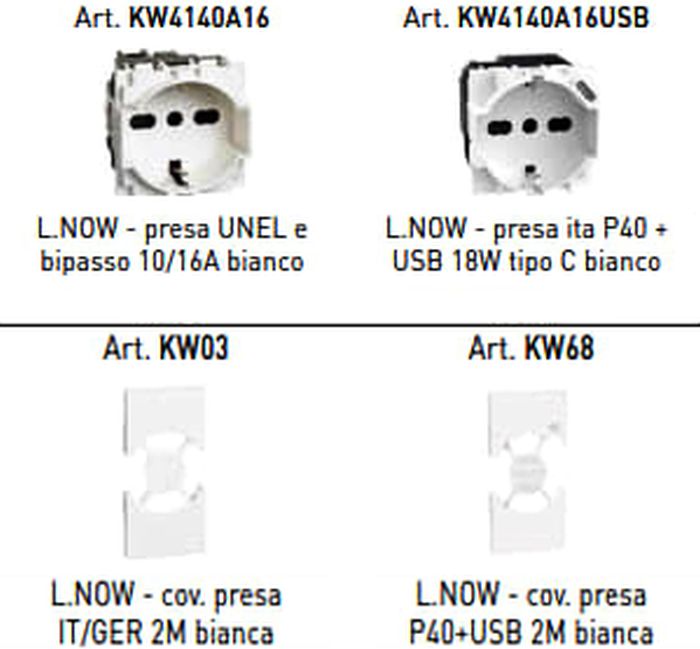 L.NOW - CUBO FISICO USB BIANCO 3PR P40 + 1PR P40/USB + COVER - BTI KWCUBOUSB