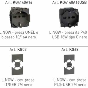 L.NOW - CUBO FISICO USB NERO 3PR P40 + 1PR P40/USB + COVER - BTI KGCUBOUSB