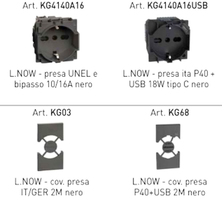 L.NOW - CUBO FISICO USB NERO 3PR P40 + 1PR P40/USB + COVER - BTI KGCUBOUSB
